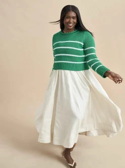 La Ligne Mini Marina Sweater Kelly-Green/Pale-Blue Best Sale