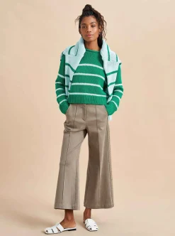 La Ligne Mini Marina Sweater Kelly-Green/Pale-Blue Best Sale