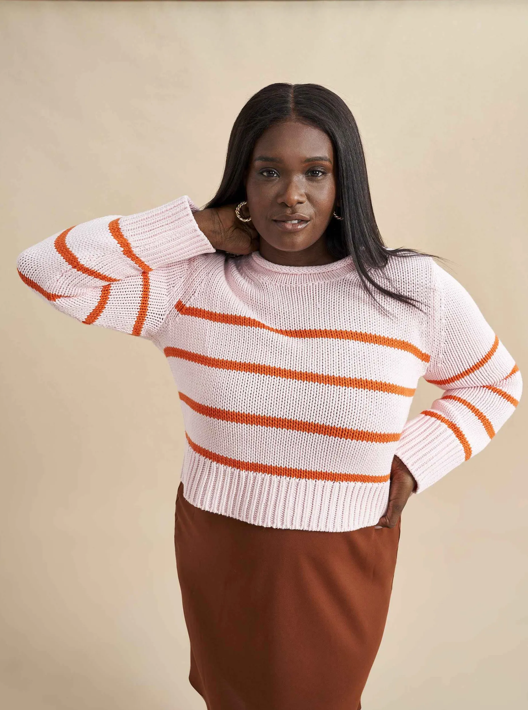 La Ligne Mini Marina Sweater Blush/Tangerine Hot