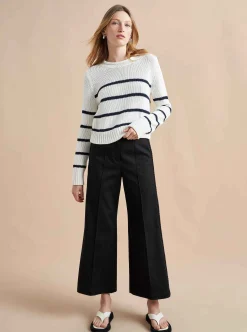 La Ligne Mini Marina Sweater Ivory/Navy Cheap