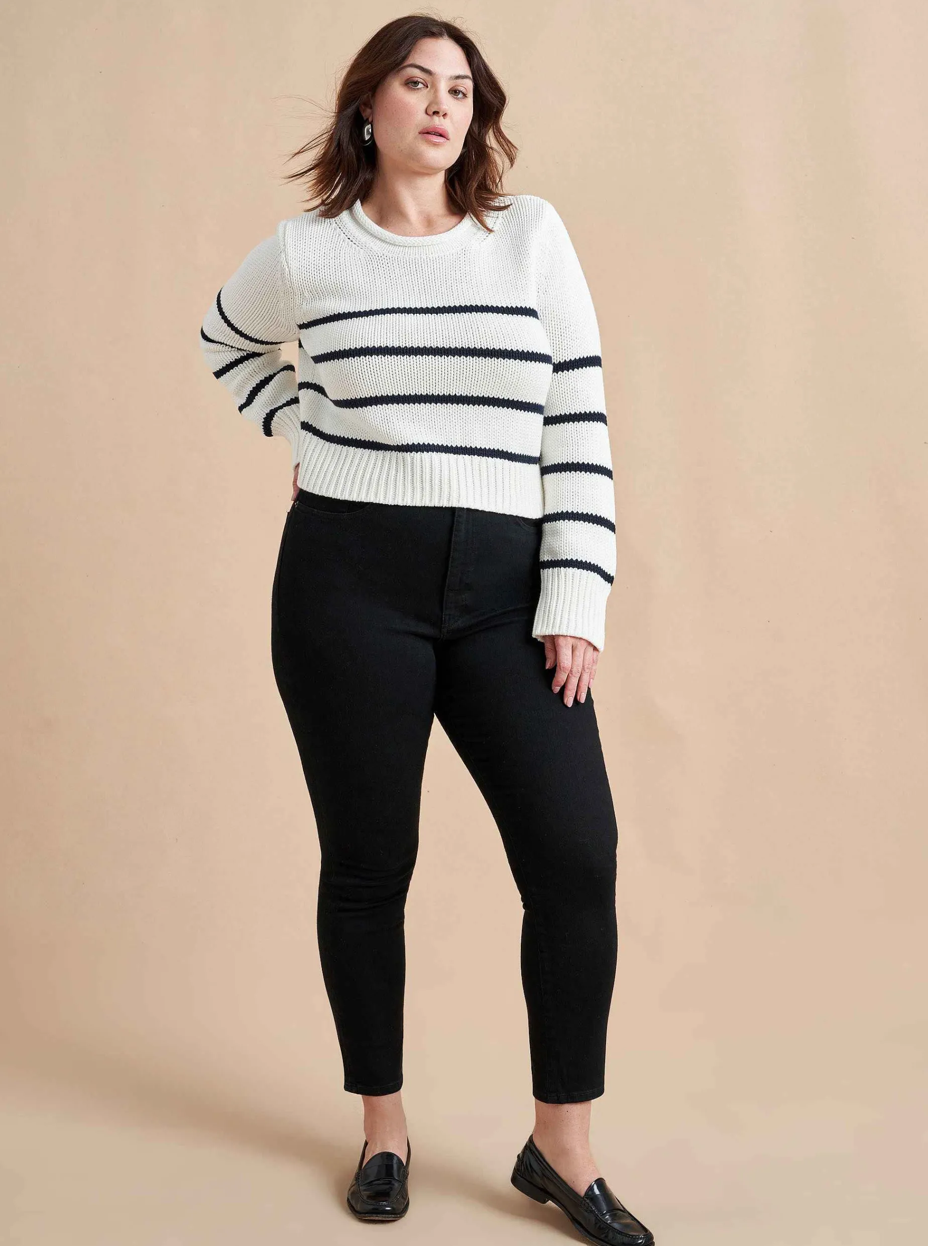 La Ligne Mini Marina Sweater Ivory/Navy Cheap