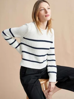 La Ligne Mini Marina Sweater Ivory/Navy Cheap