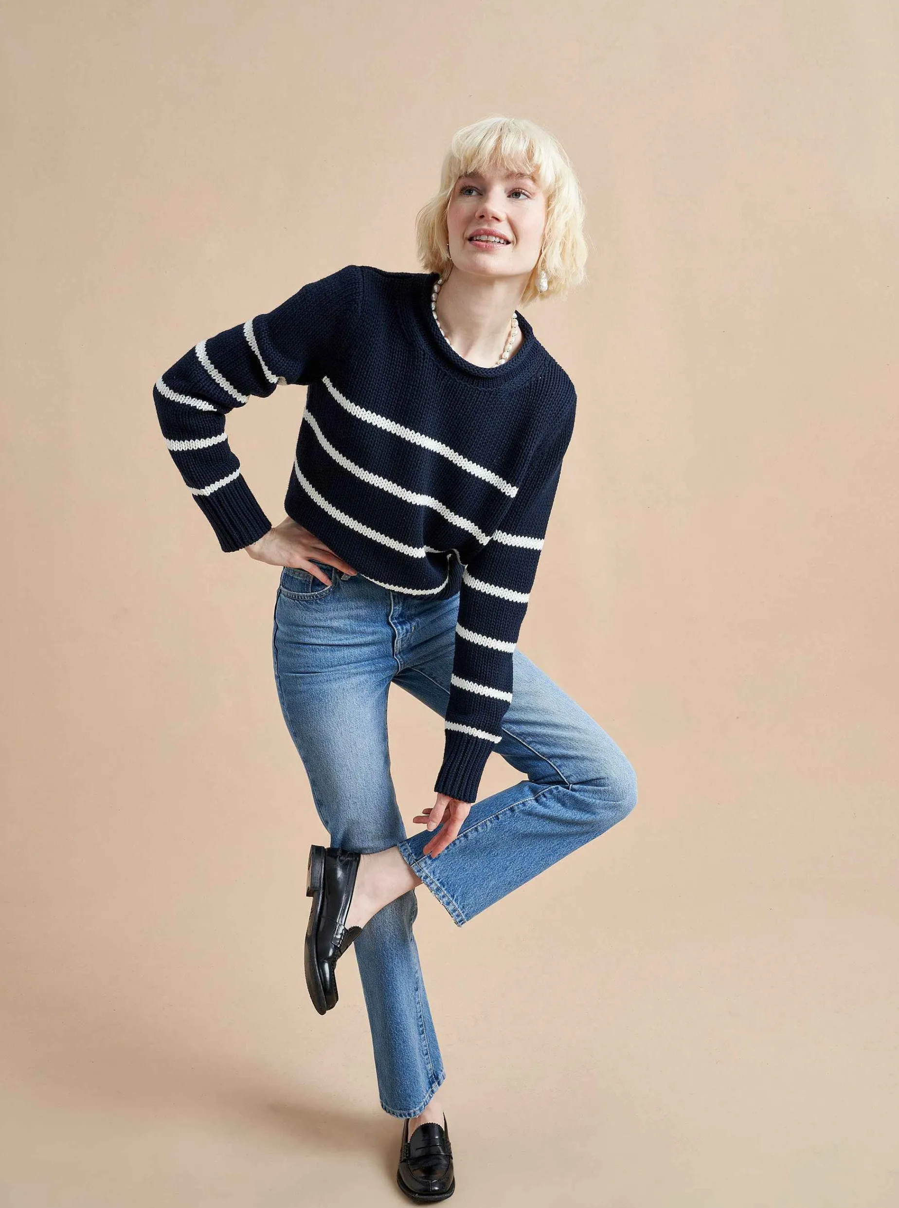 La Ligne Mini Marina Sweater Navy/Ivory Outlet