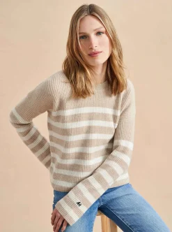 La Ligne Mini Striped Toujours Sweater Cream/Navy Cheap