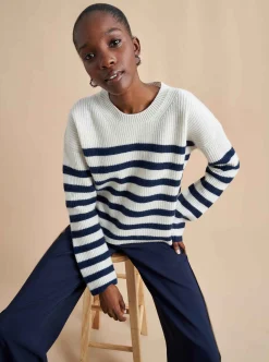 La Ligne Mini Striped Toujours Sweater Cream/Navy Cheap
