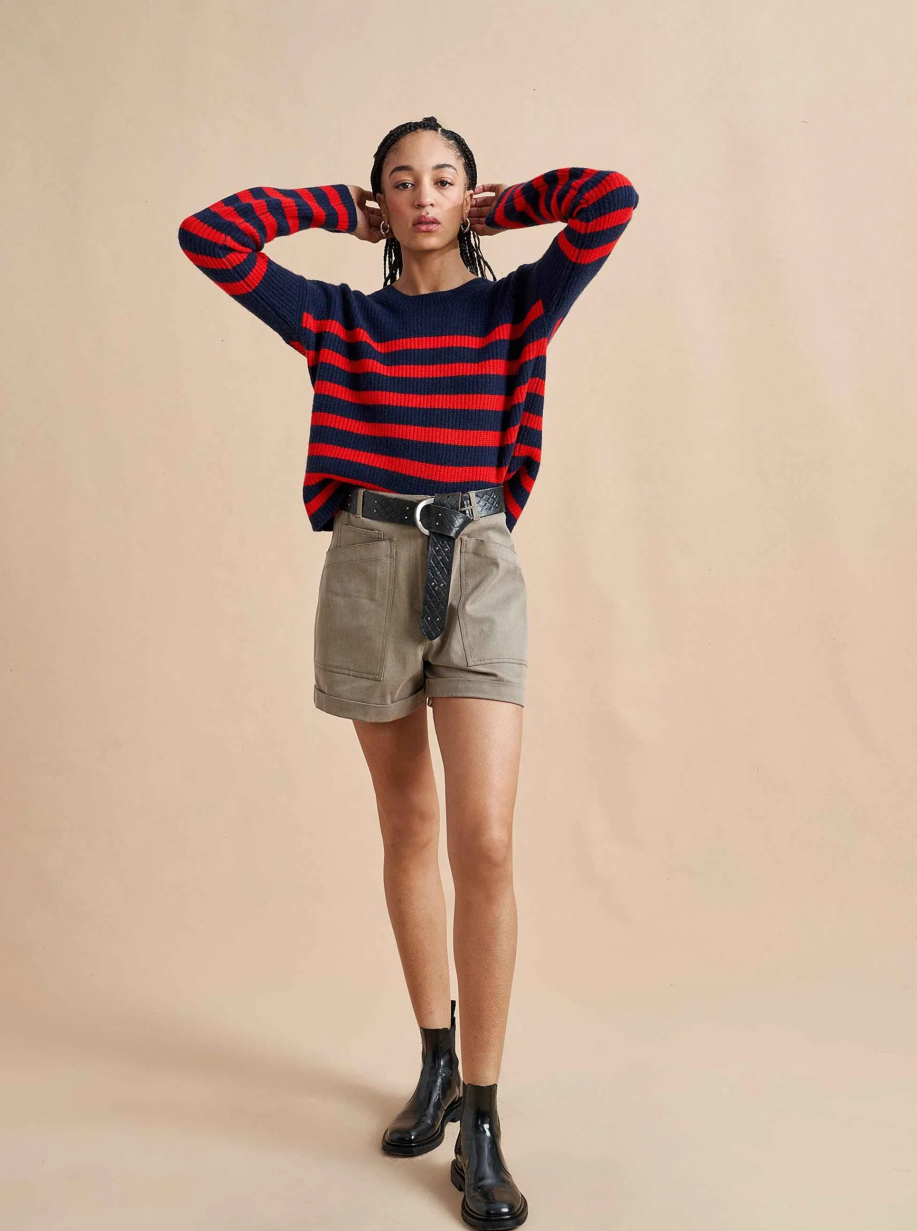 La Ligne Mini Striped Toujours Sweater Navy/Red Cheap