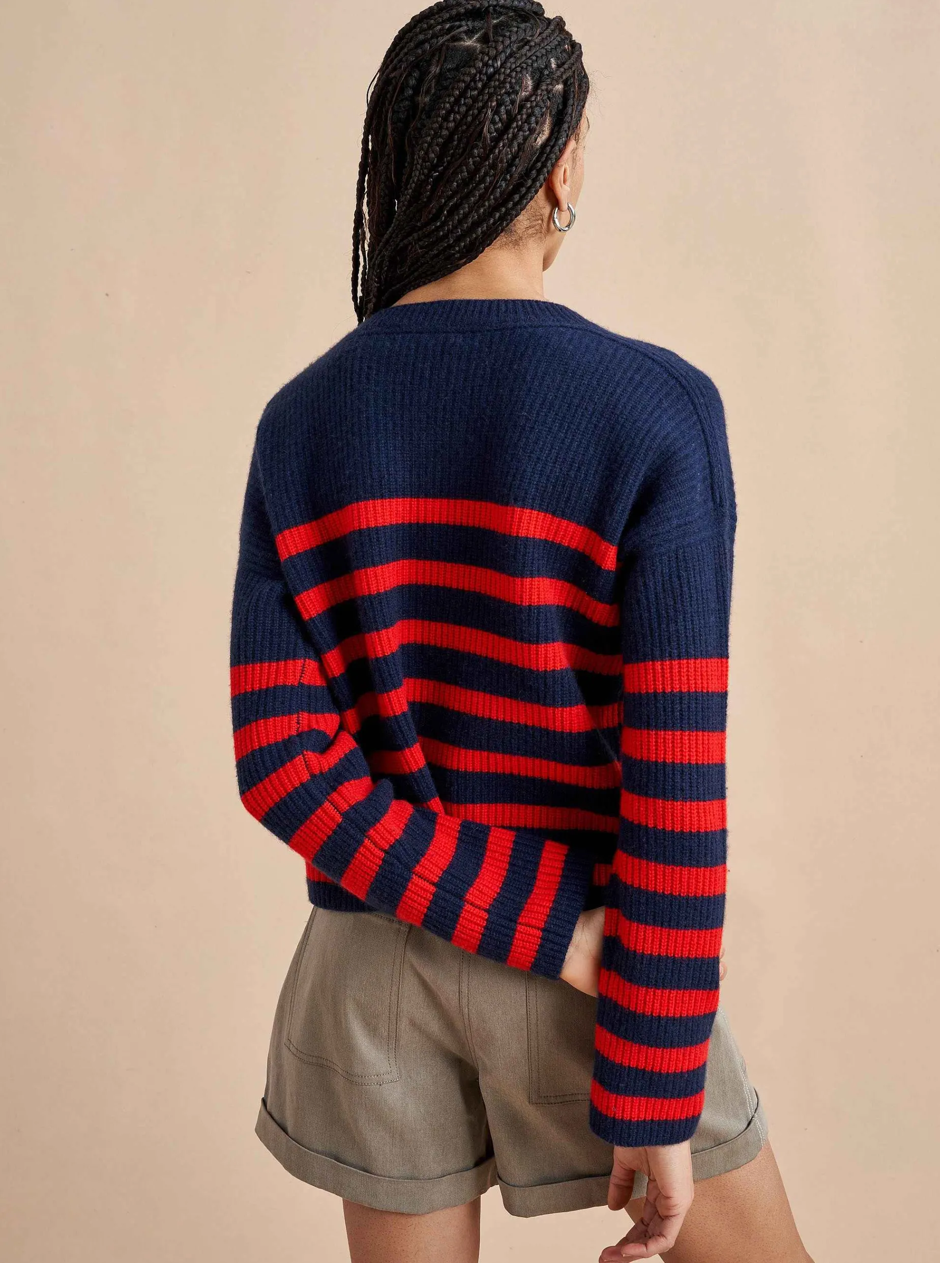 La Ligne Mini Striped Toujours Sweater Navy/Red Cheap