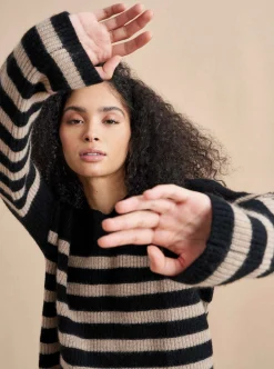 La Ligne Mini Striped Toujours Sweater Black/Camel Shop