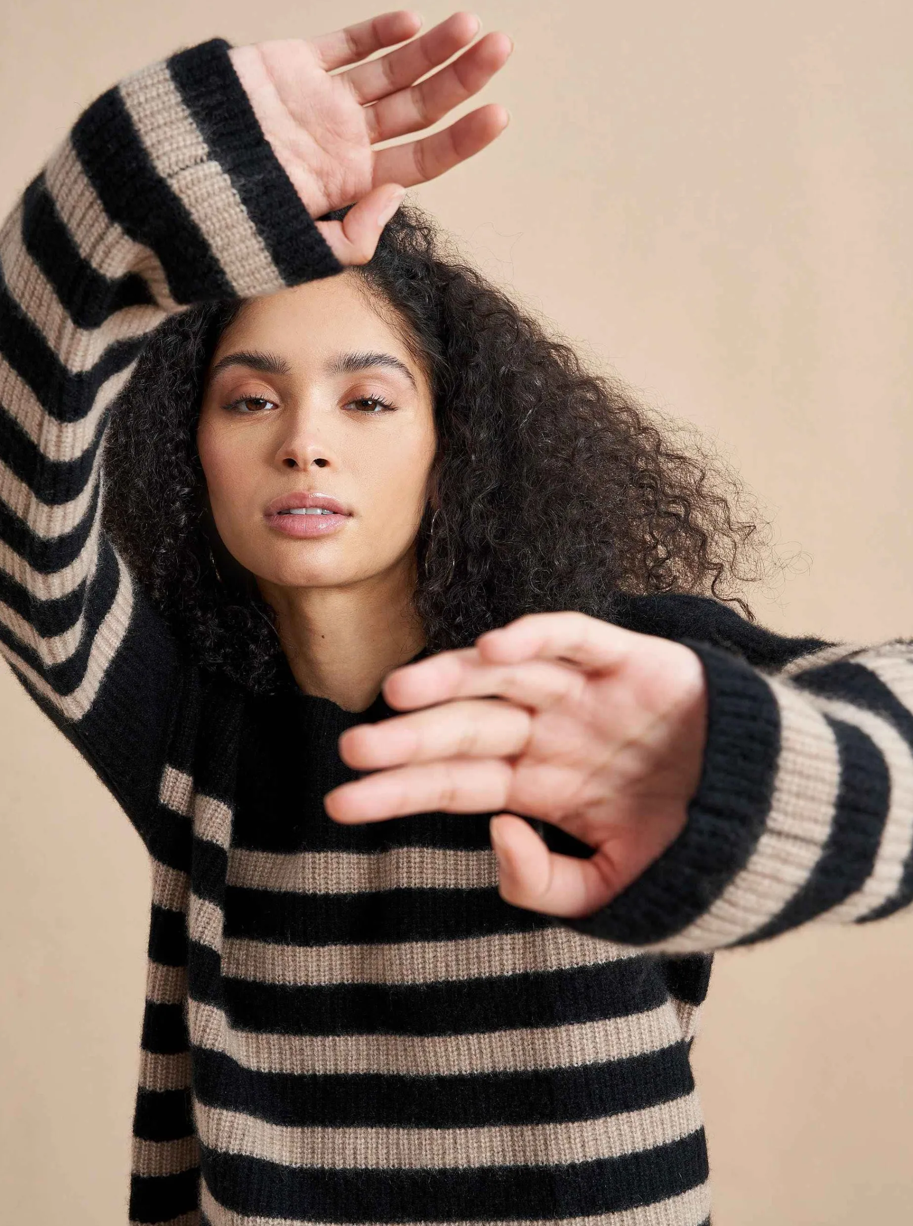 La Ligne Mini Striped Toujours Sweater Black/Camel Shop