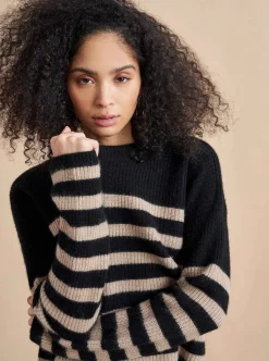 La Ligne Mini Striped Toujours Sweater Black/Camel Shop