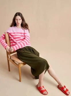 La Ligne Mini Striped Toujours Sweater Hot Pink/Bubblegum Online
