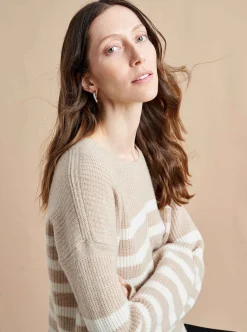 La Ligne Mini Striped Toujours Sweater Camel/Cream Online