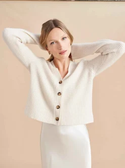 La Ligne Mini Toujours Cardigan Cream Discount