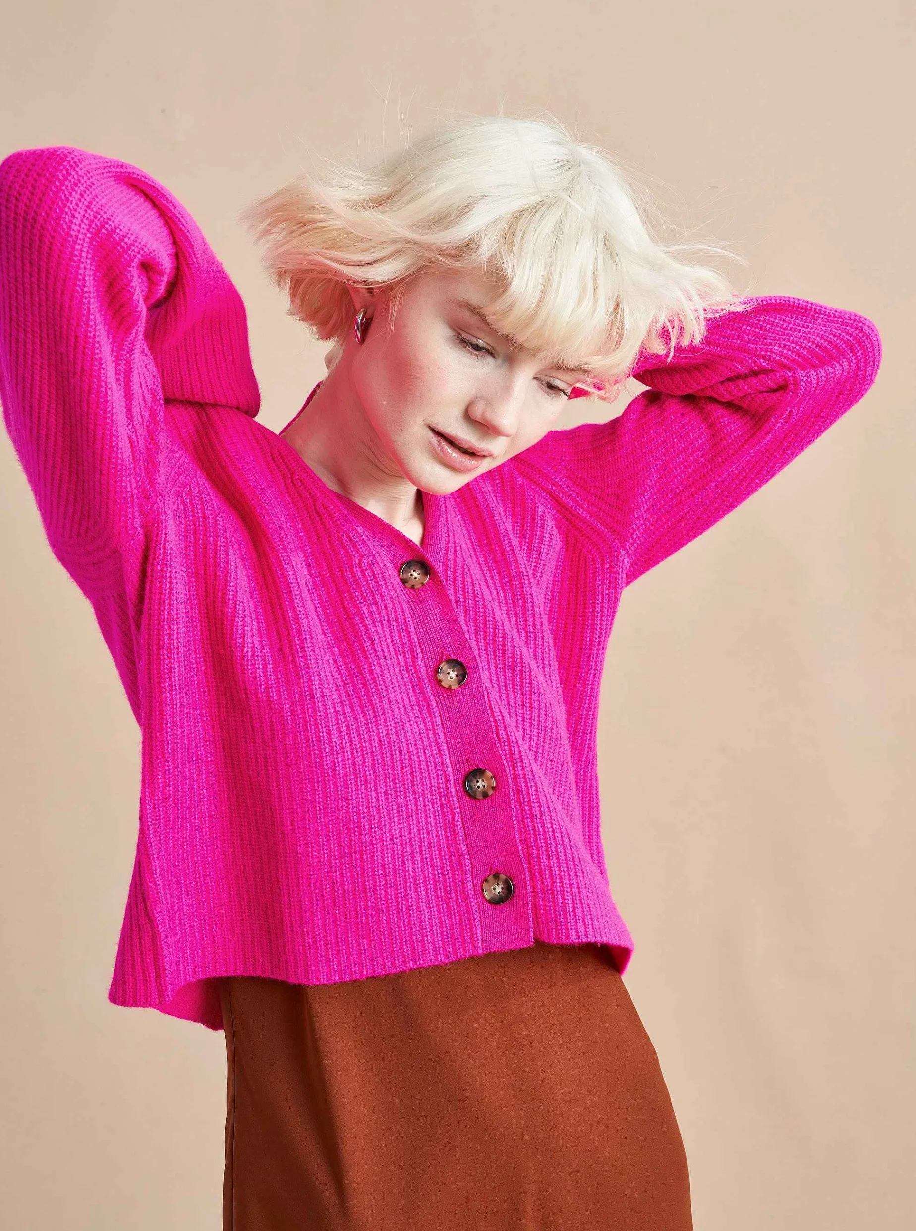 La Ligne Mini Toujours Cardigan Fuchsia Online