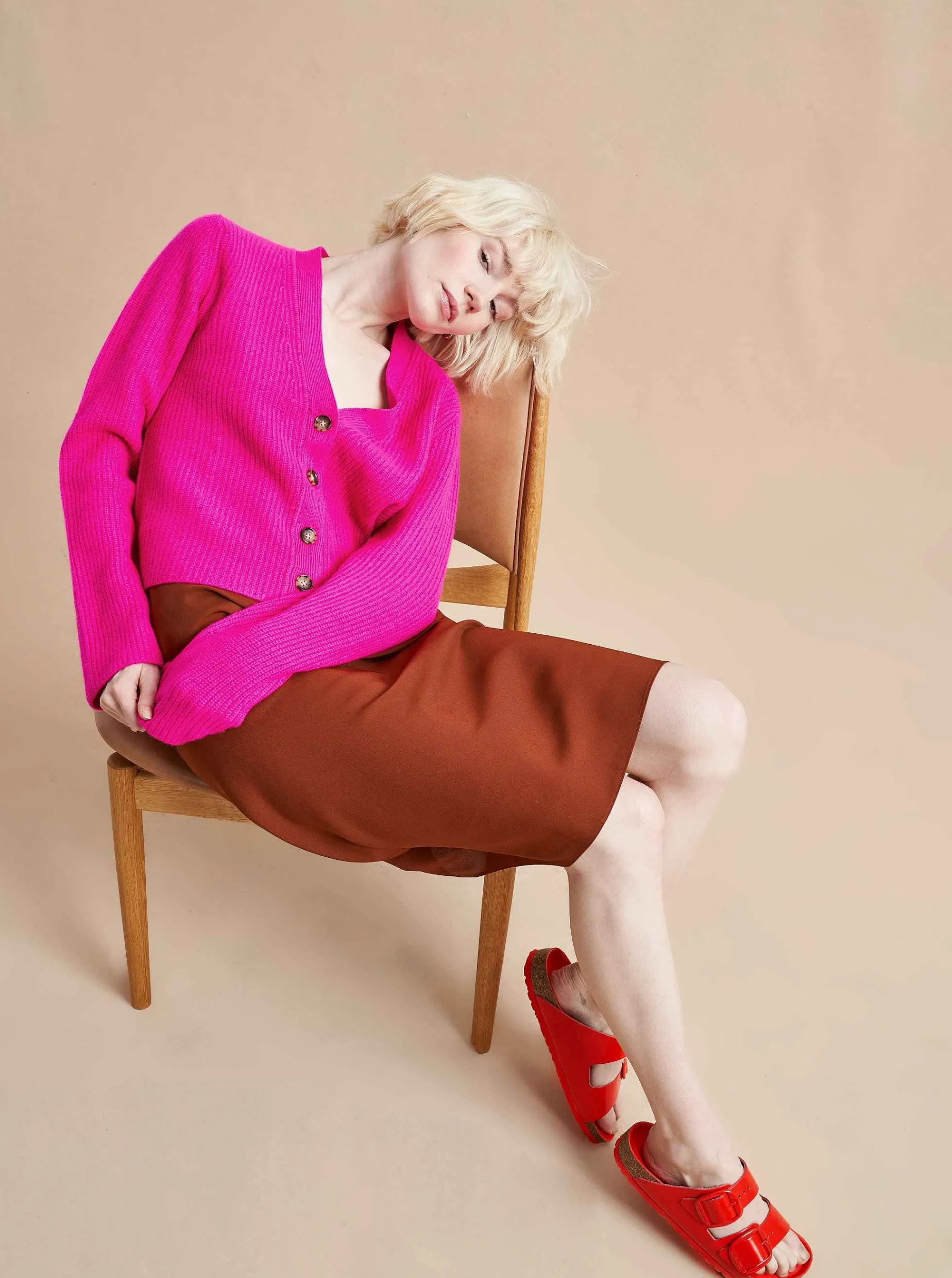 La Ligne Mini Toujours Cardigan Fuchsia Online