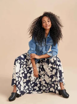 La Ligne Natalie Dress Navy/Cream Outlet