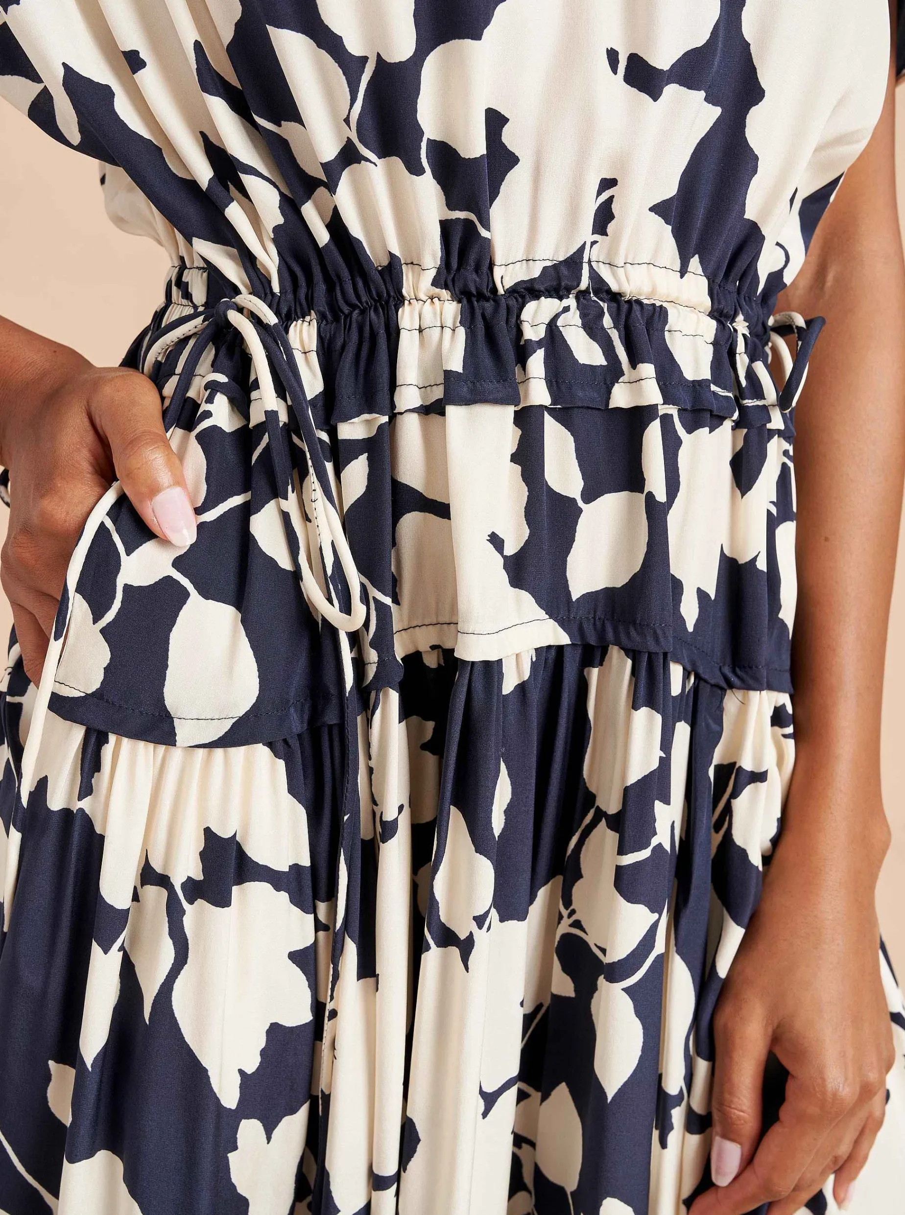 La Ligne Natalie Dress Navy/Cream Outlet