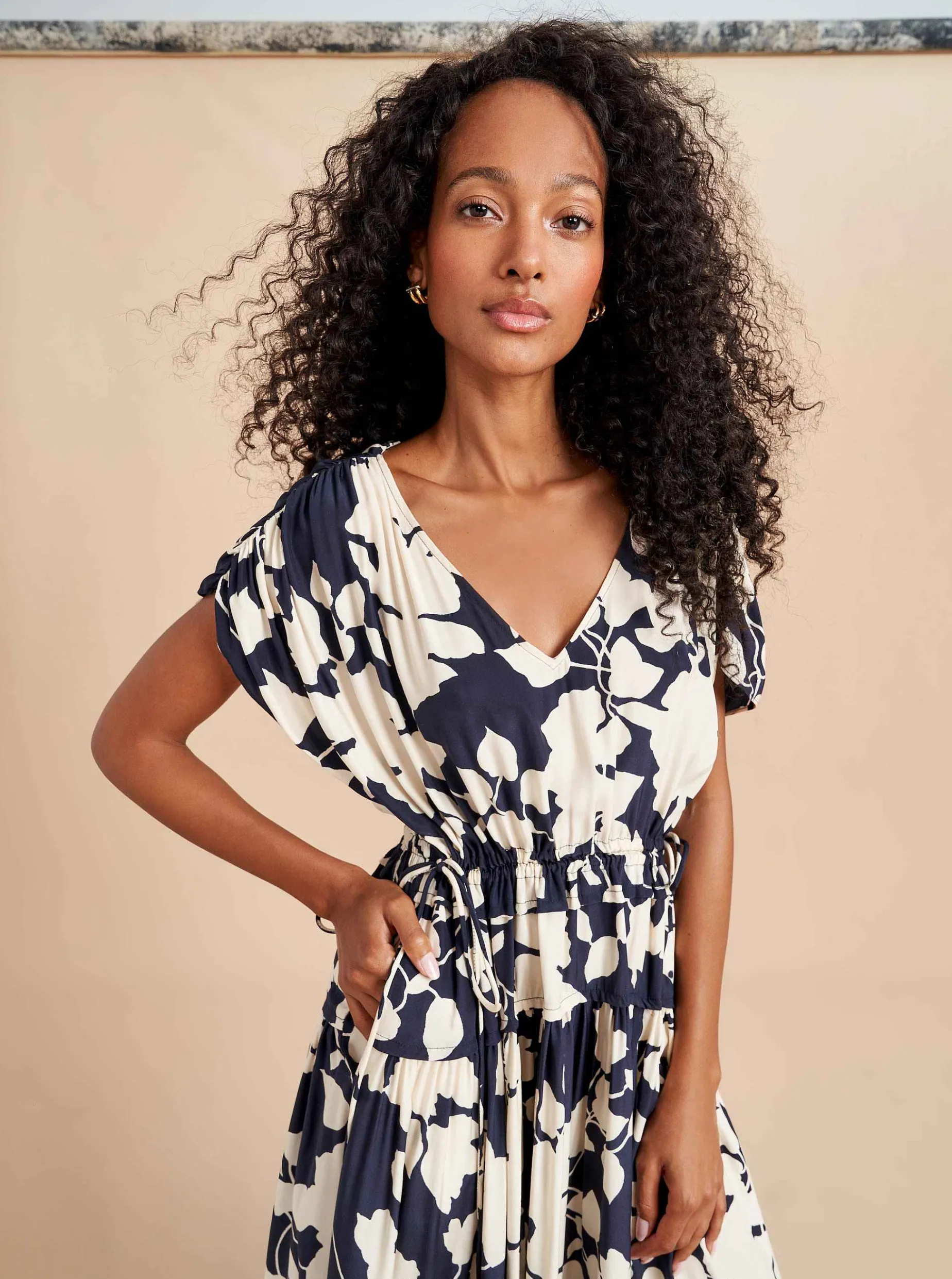 La Ligne Natalie Dress Navy/Cream Outlet