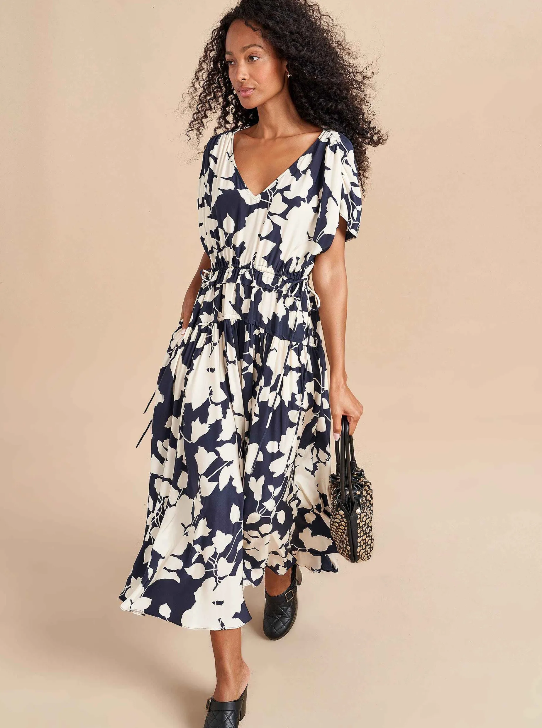 La Ligne Natalie Dress Navy/Cream Outlet