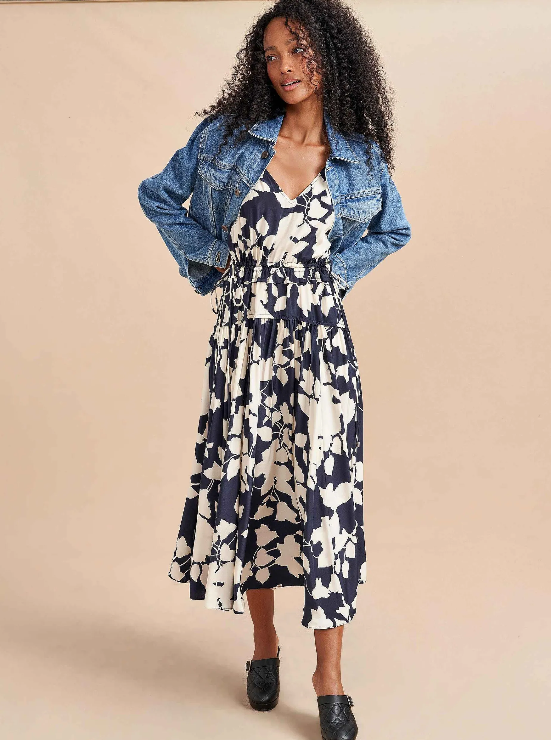 La Ligne Natalie Dress Navy/Cream Outlet