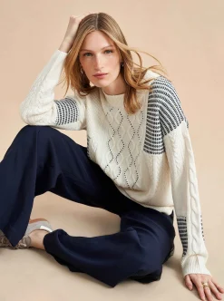 La Ligne Patchwork Cable Sweater Cheap
