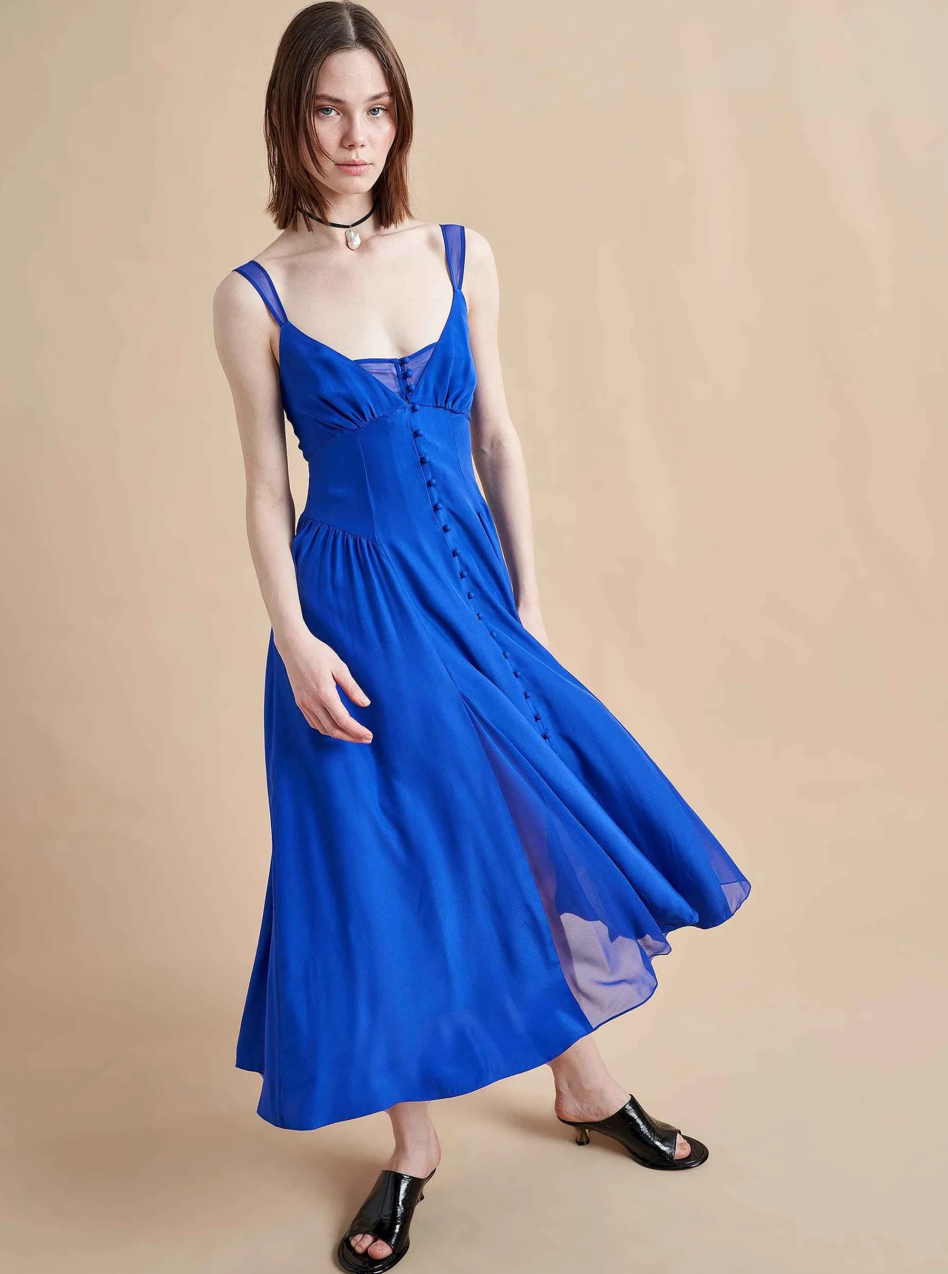 La Ligne Paulina Dress Electric Blue Clearance