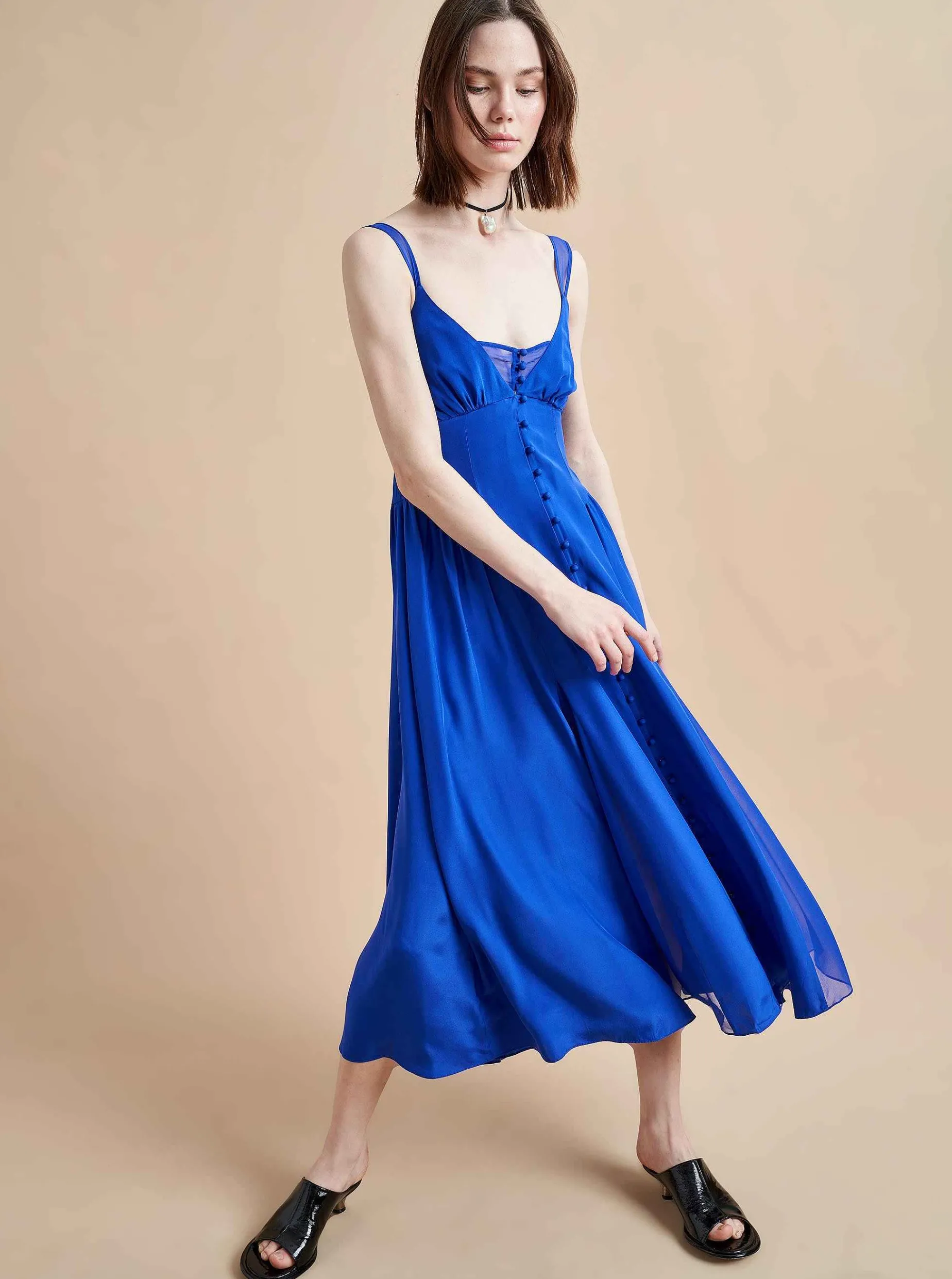 La Ligne Paulina Dress Electric Blue Clearance