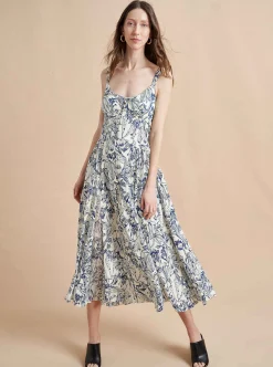 La Ligne Paulina Dress Blue Toile Clearance