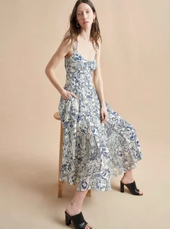 La Ligne Paulina Dress Blue Toile Clearance