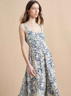 La Ligne Paulina Dress Blue Toile Clearance