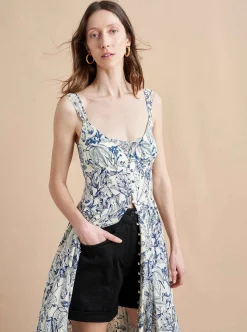 La Ligne Paulina Dress Blue Toile Clearance