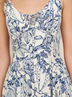 La Ligne Paulina Dress Blue Toile Clearance
