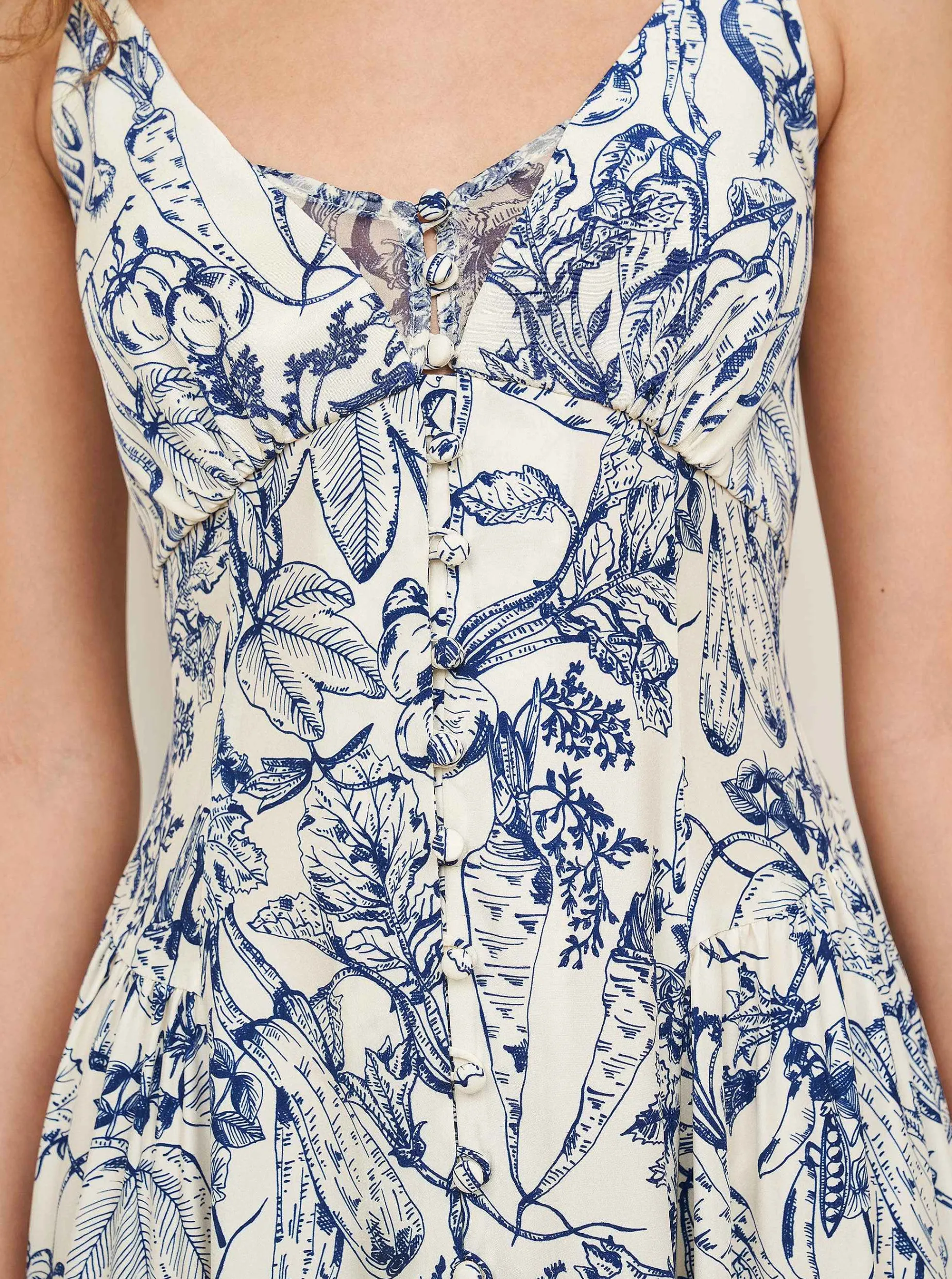 La Ligne Paulina Dress Blue Toile Clearance