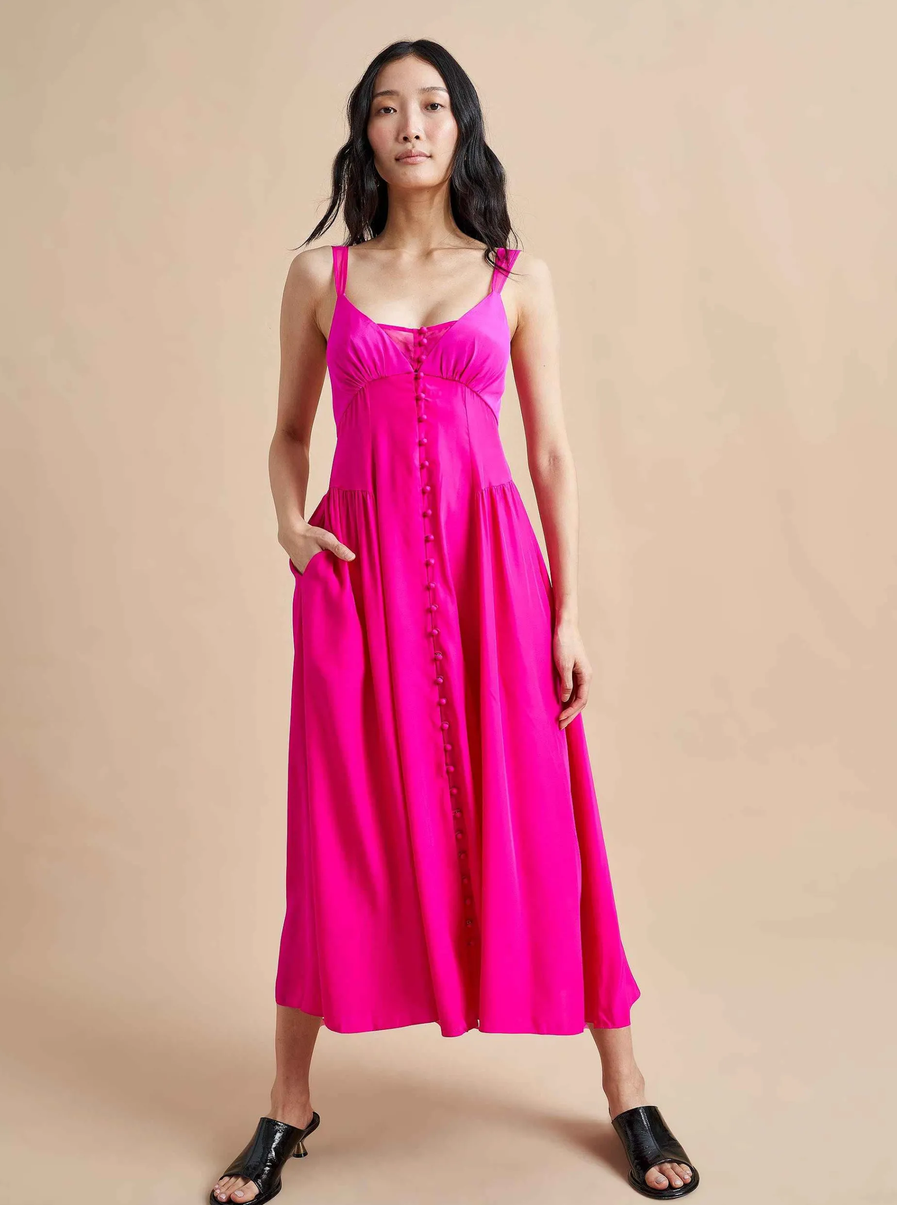 La Ligne Paulina Dress Fuchsia Hot