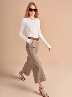 La Ligne Pointelle Long Sleeve Tee Ivory Best Sale