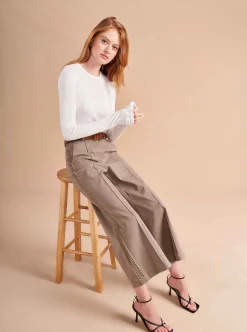 La Ligne Pointelle Long Sleeve Tee Ivory Best Sale