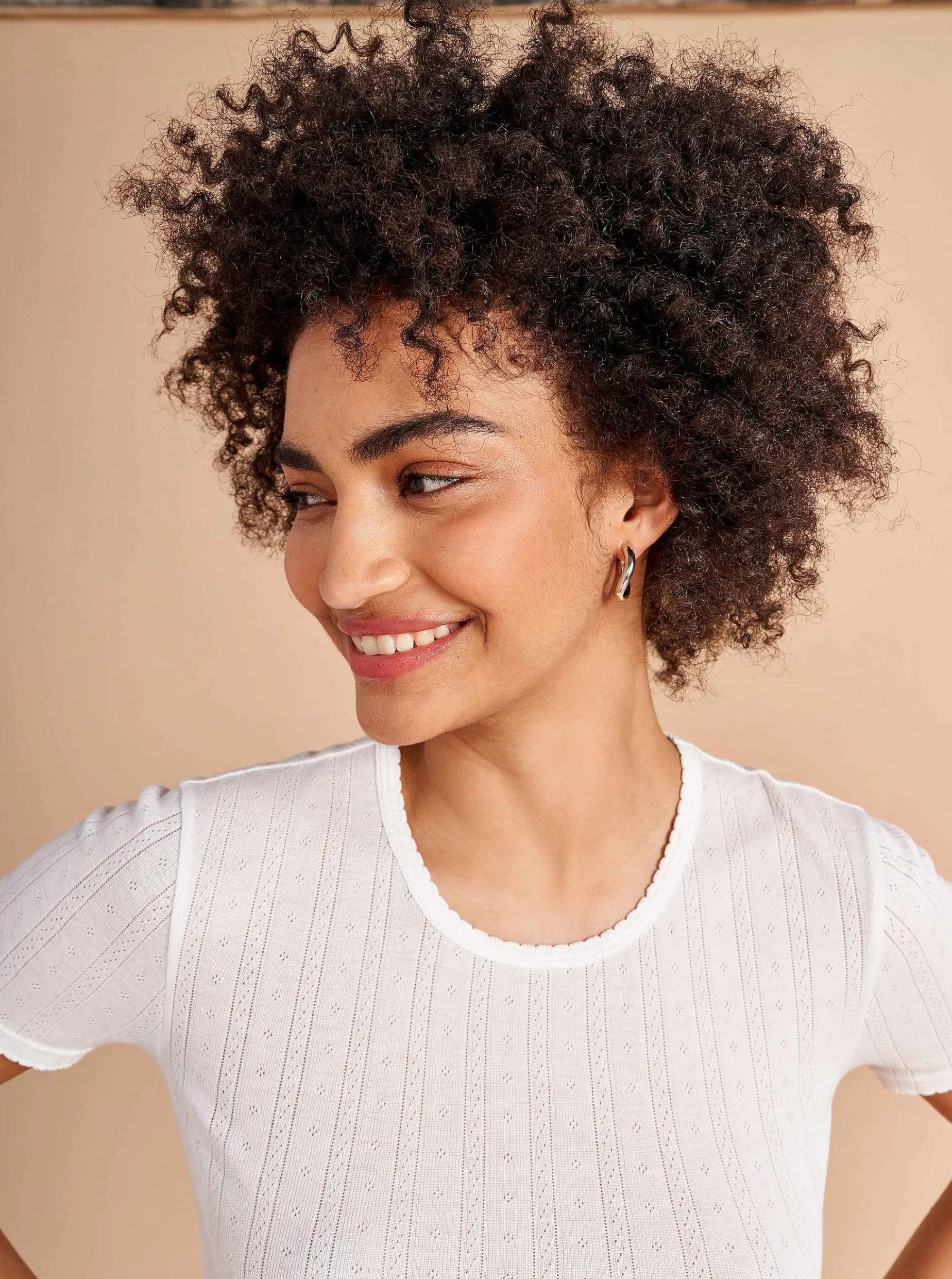 La Ligne Pointelle Tee Ivory Hot