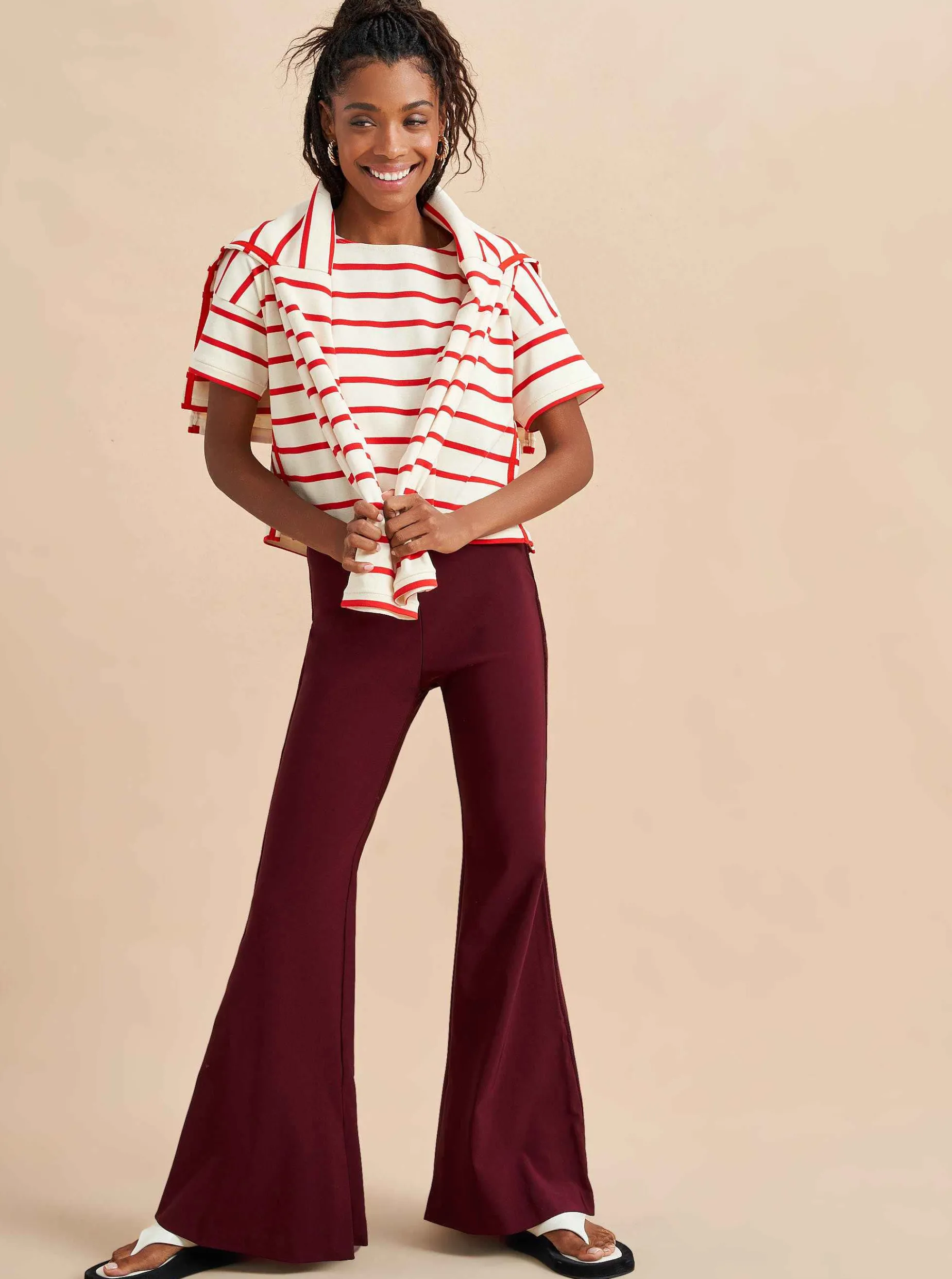 La Ligne Polly Pant Burgundy Best Sale