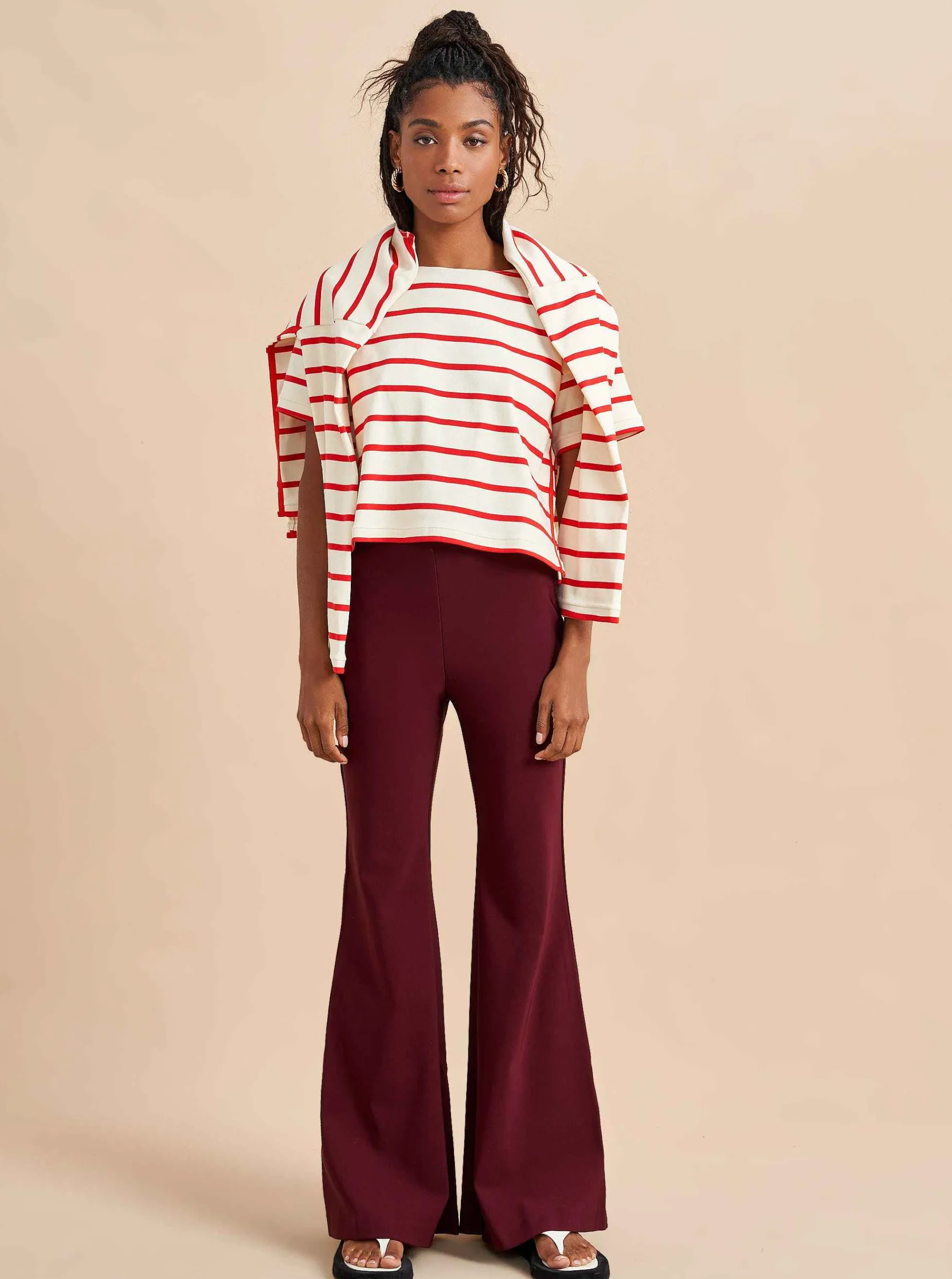 La Ligne Polly Pant Burgundy Best Sale