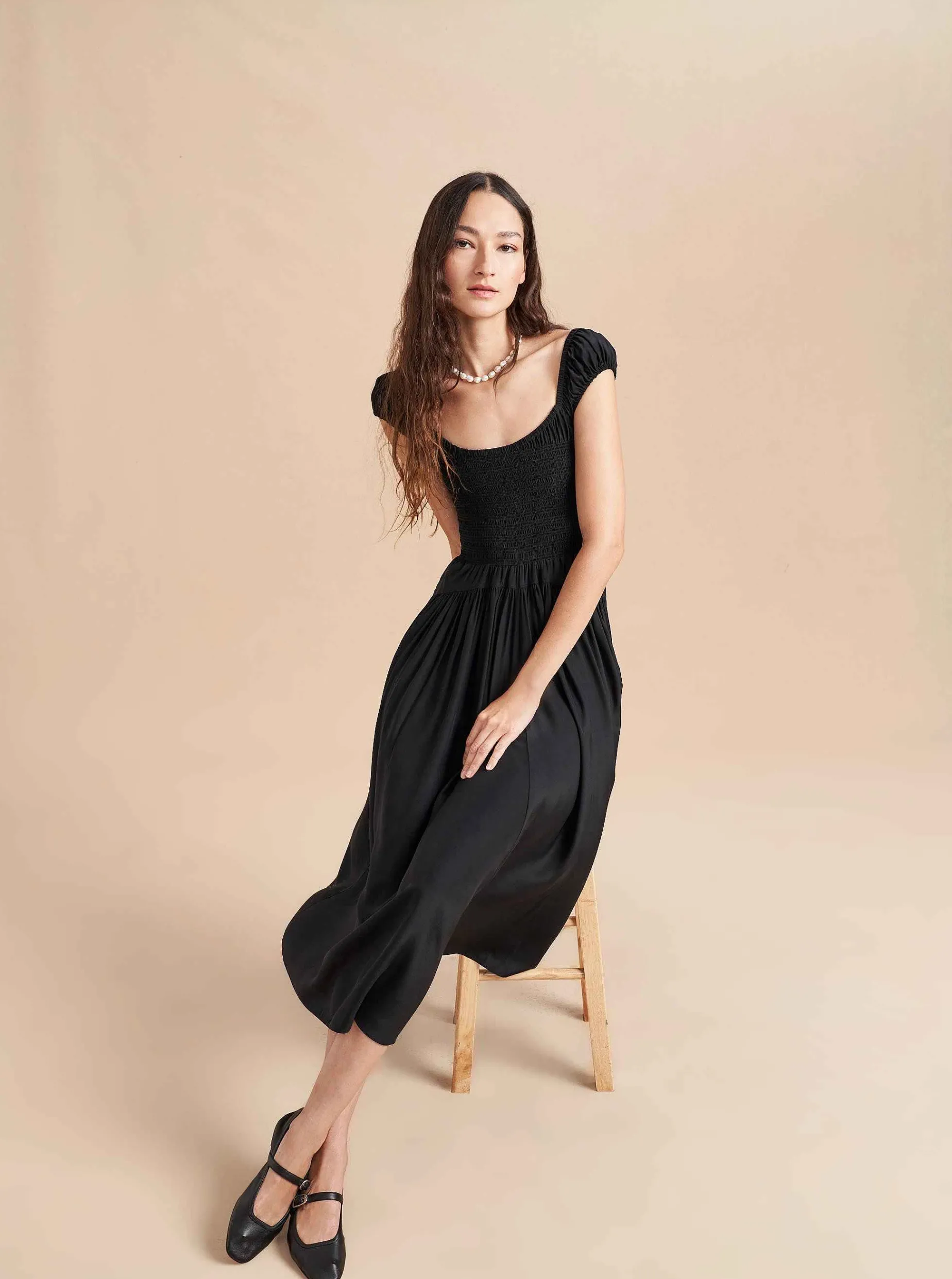 La Ligne Silk Vivian Dress Black Cheap
