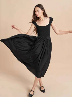 La Ligne Silk Vivian Dress Black Cheap
