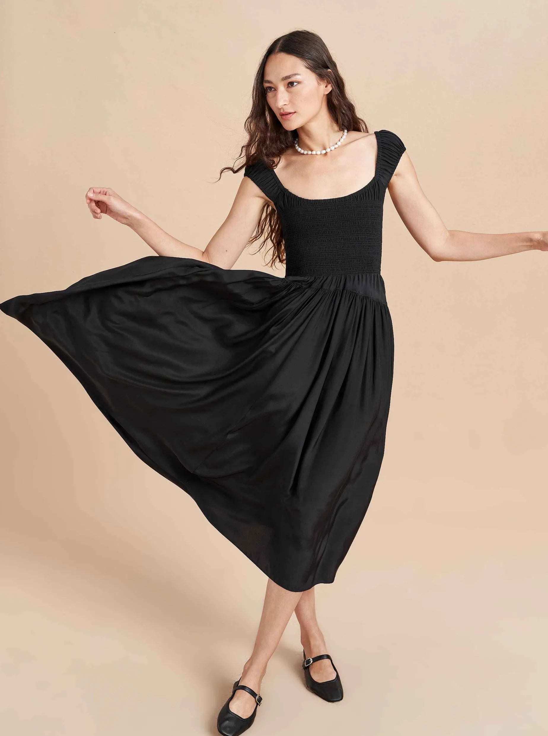 La Ligne Silk Vivian Dress Black Cheap