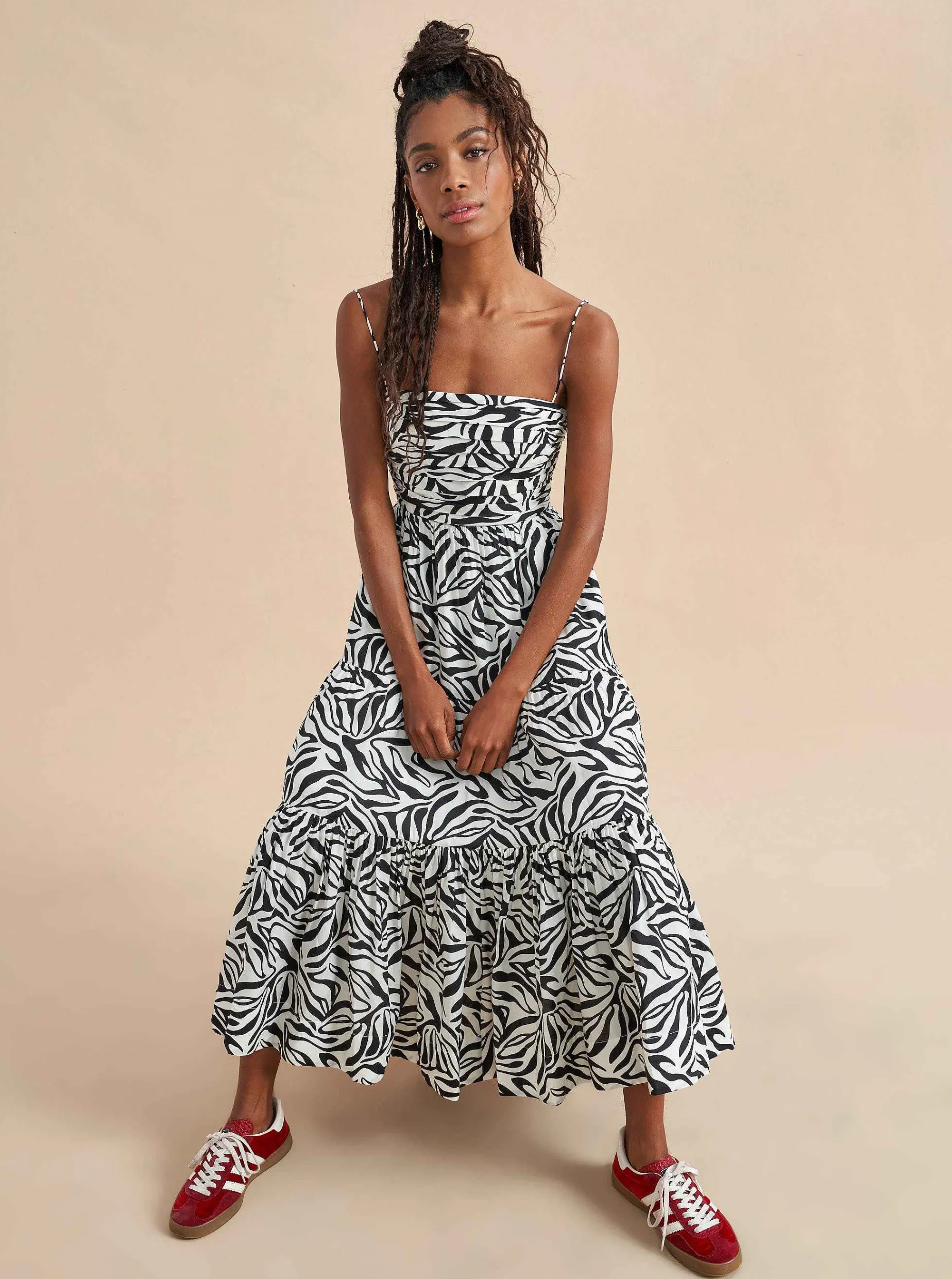 La Ligne Sleeveless Sofia Dress Ivory/Black New
