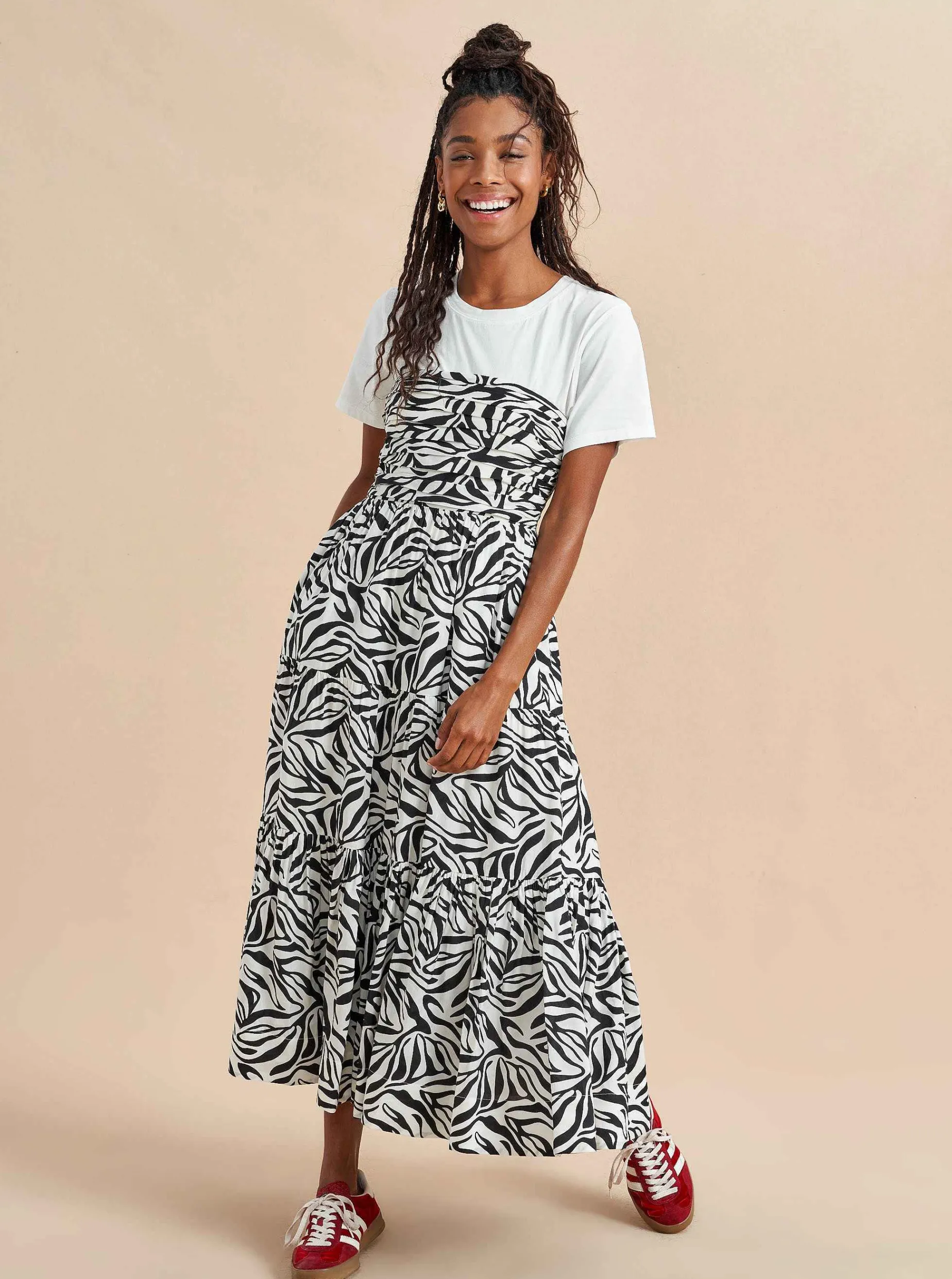 La Ligne Sleeveless Sofia Dress Ivory/Black New