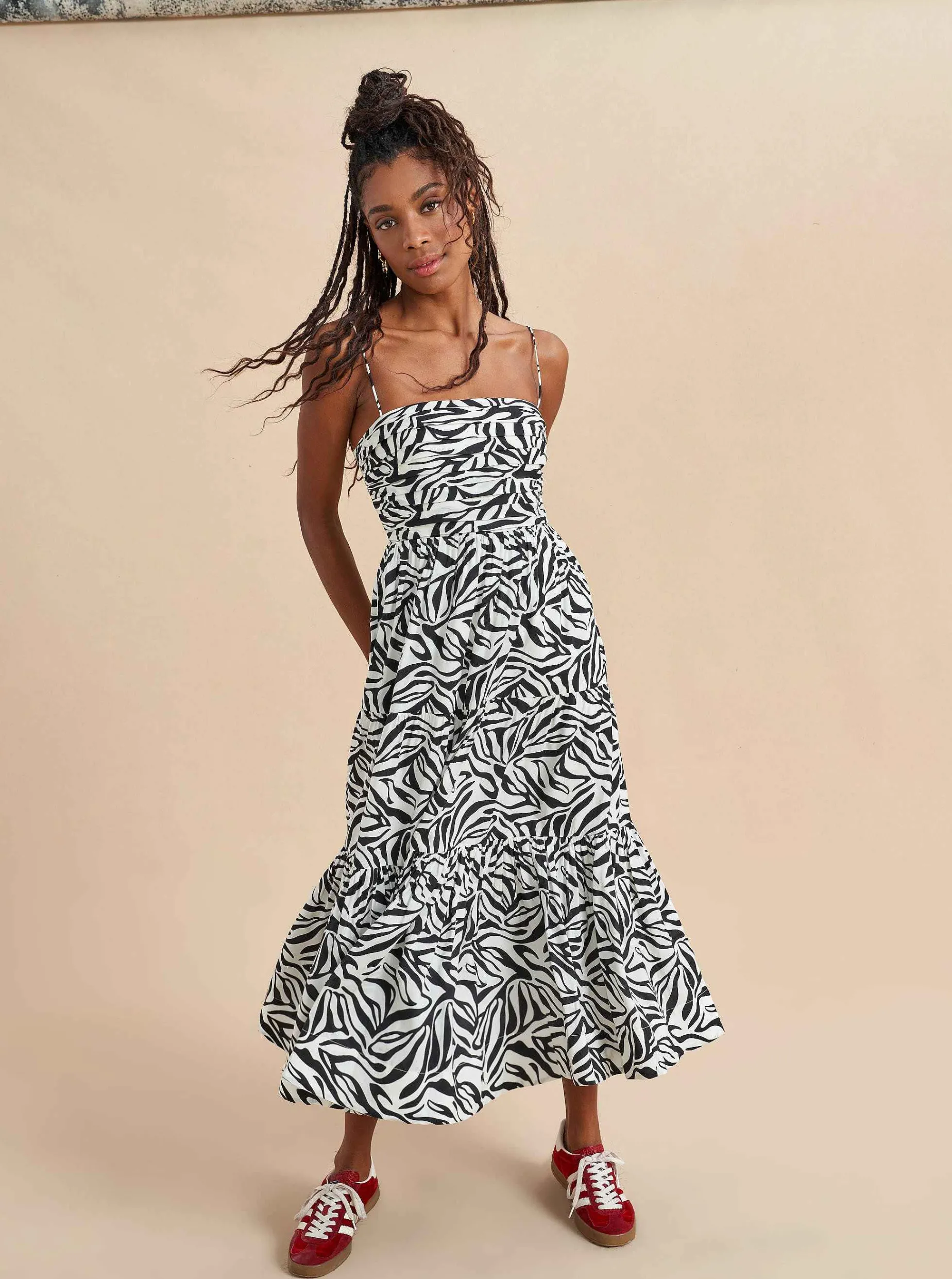 La Ligne Sleeveless Sofia Dress Ivory/Black New