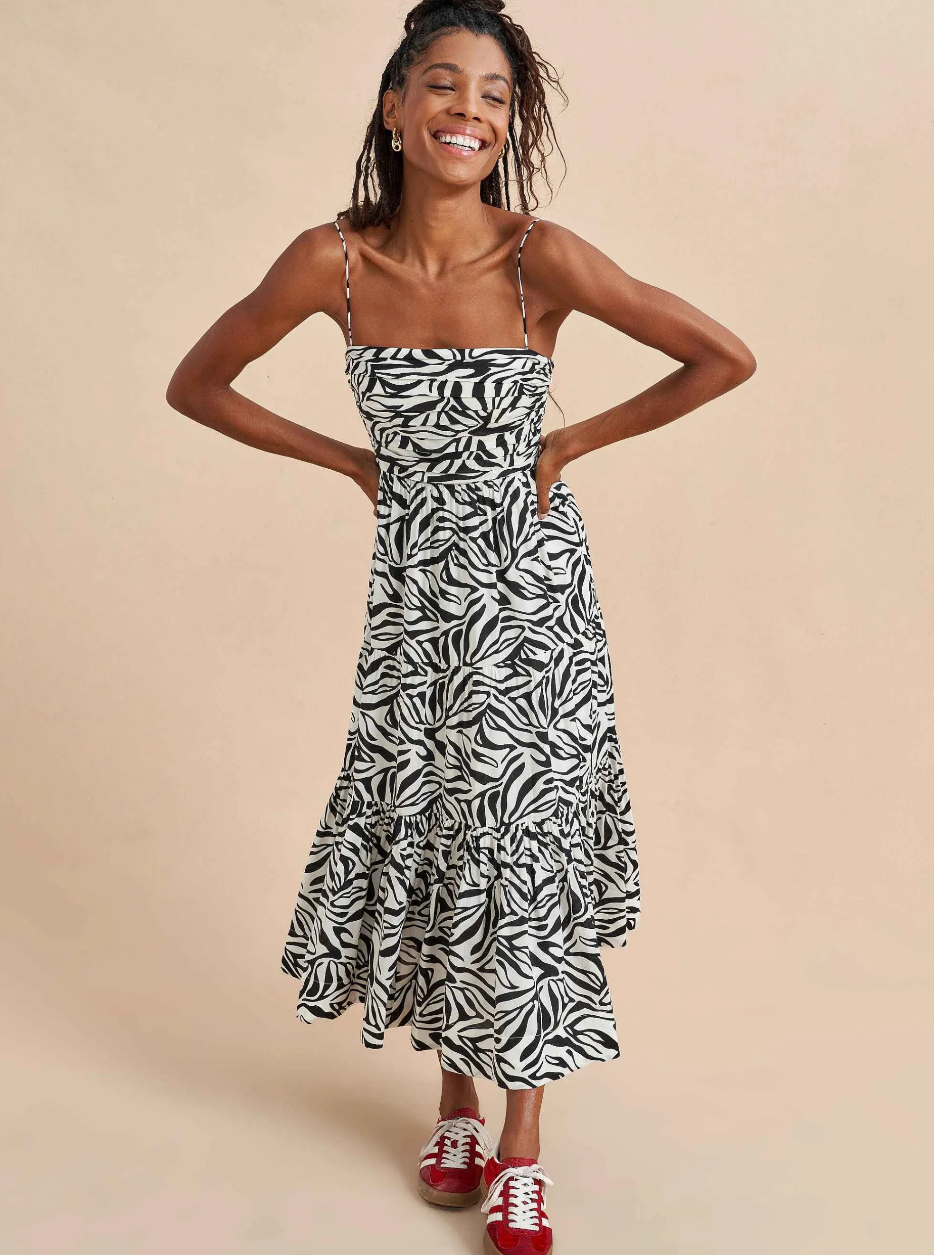 La Ligne Sleeveless Sofia Dress Ivory/Black New