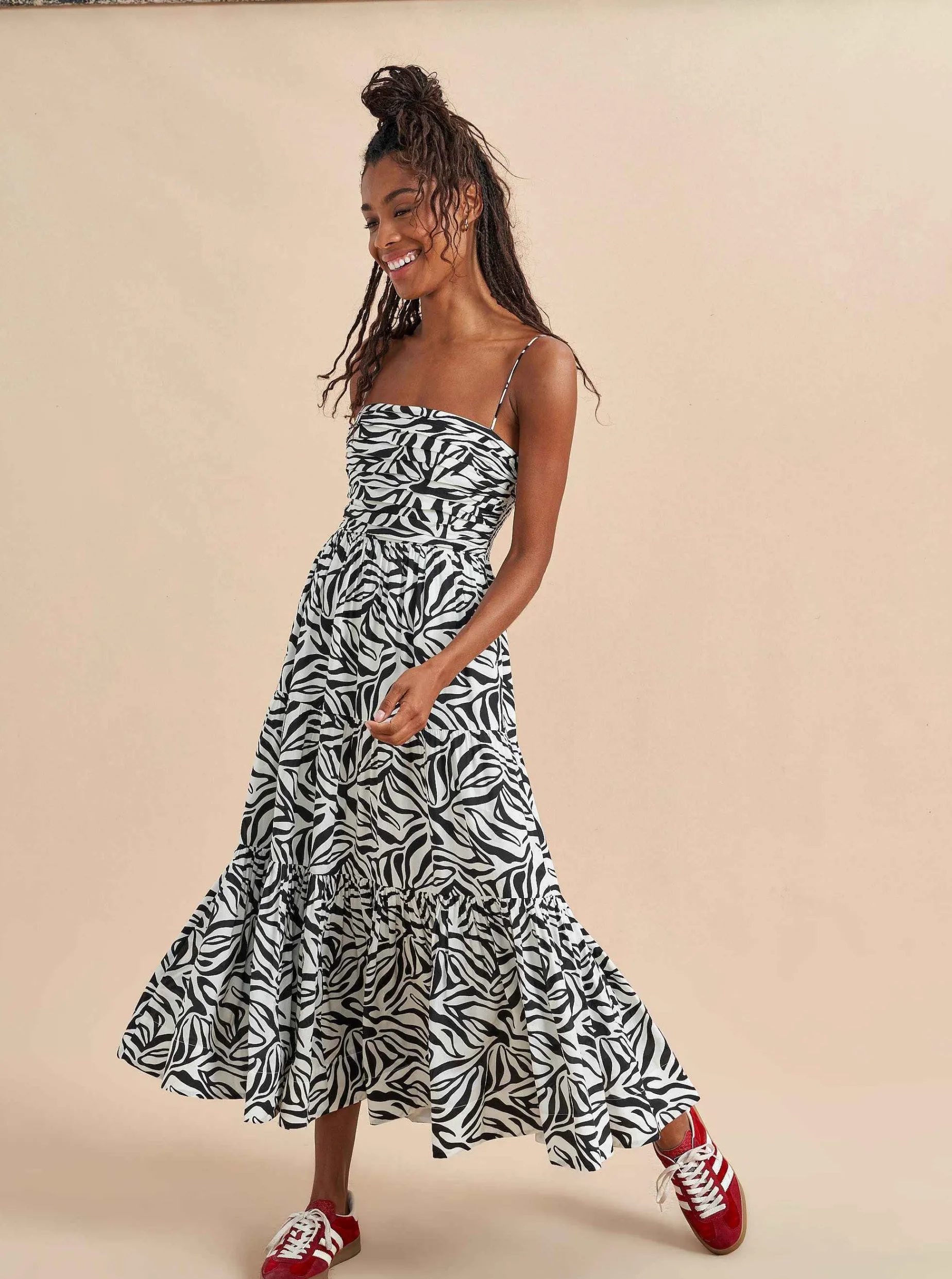 La Ligne Sleeveless Sofia Dress Ivory/Black New