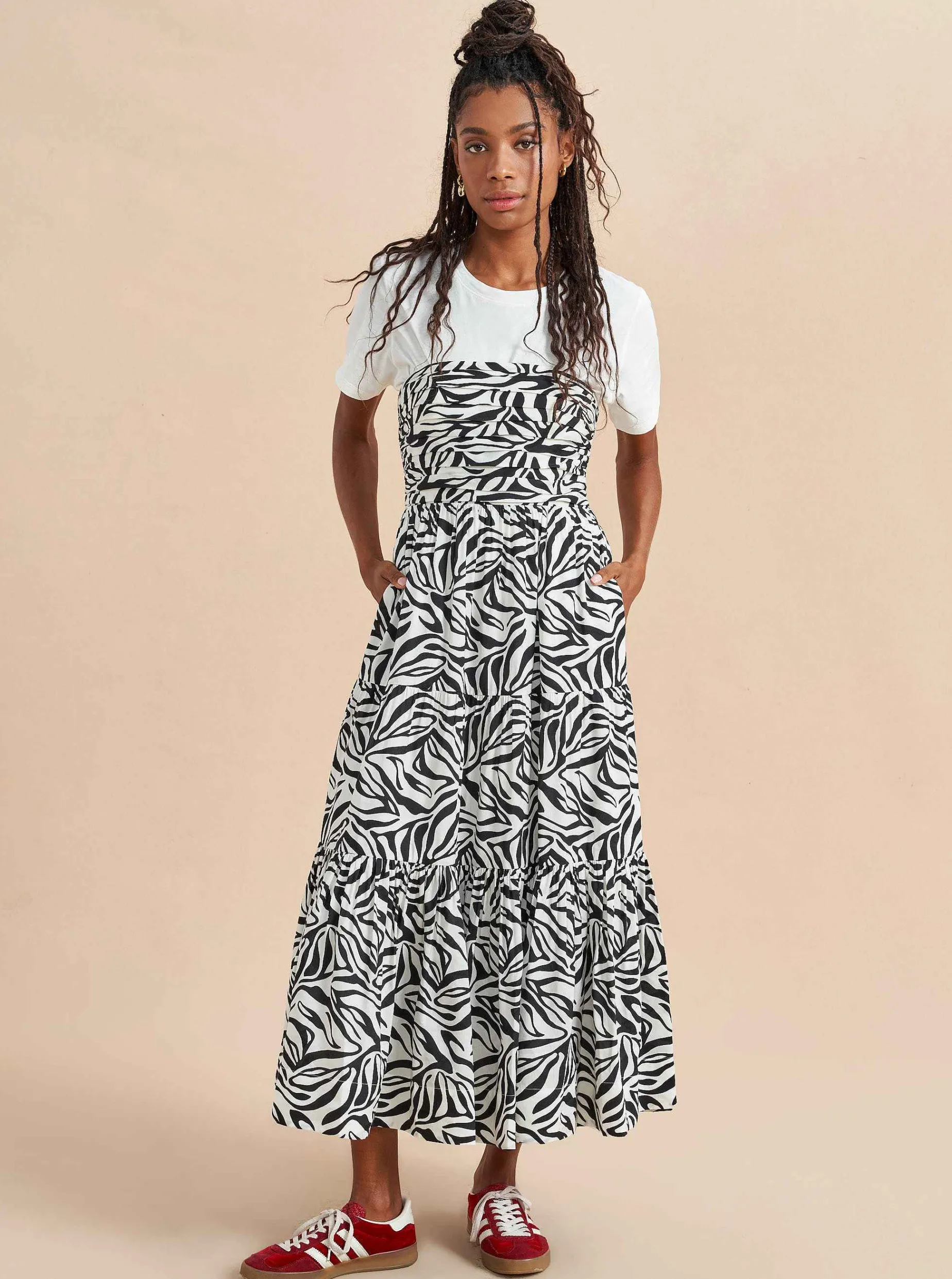 La Ligne Sleeveless Sofia Dress Ivory/Black New