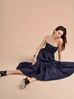 La Ligne Sleeveless Sofia Dress Navy Online