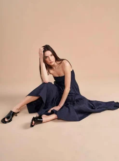 La Ligne Sleeveless Sofia Dress Navy Online